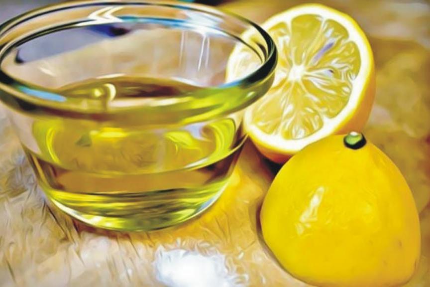 Лимон с растительным маслом