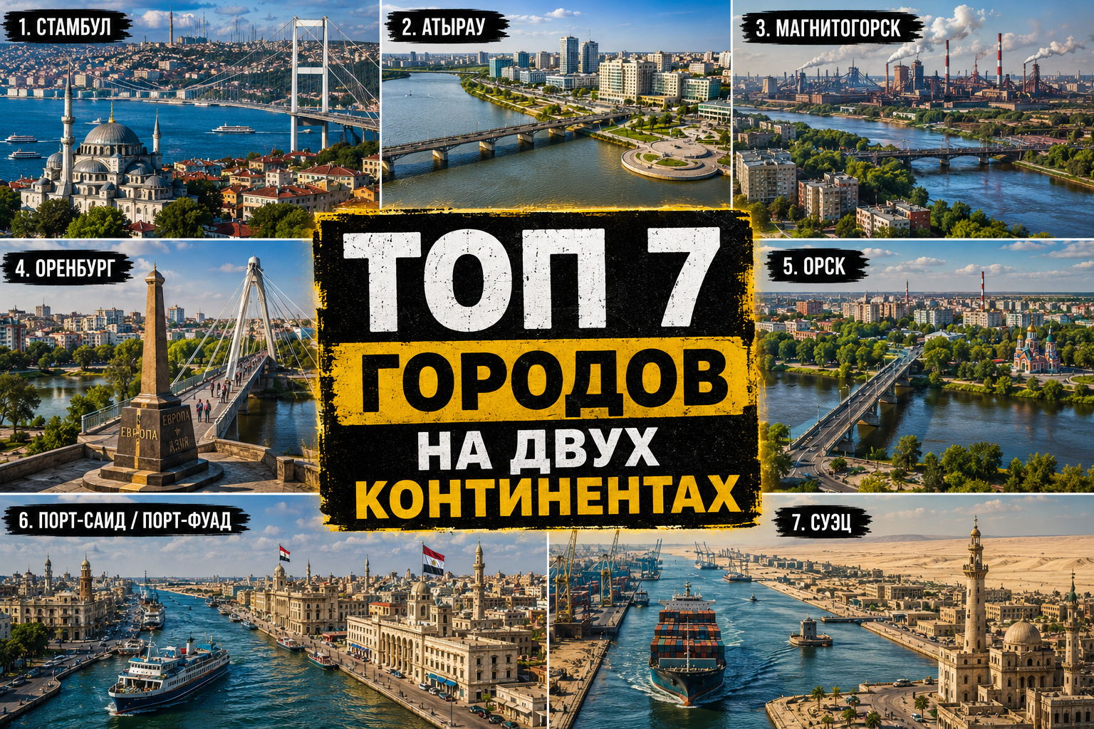 Топ 7 городов и агломераций на двух континентах