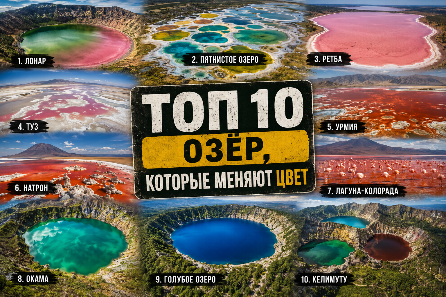 Топ 10 озёр мира, которые меняют цвет