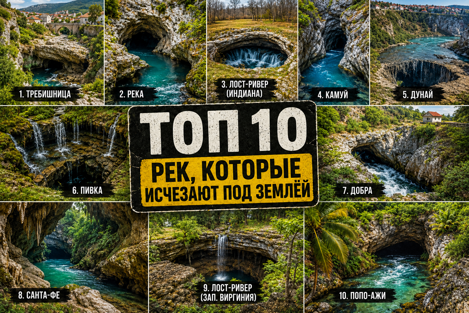 Топ 10 рек мира, которые исчезают под землёй
