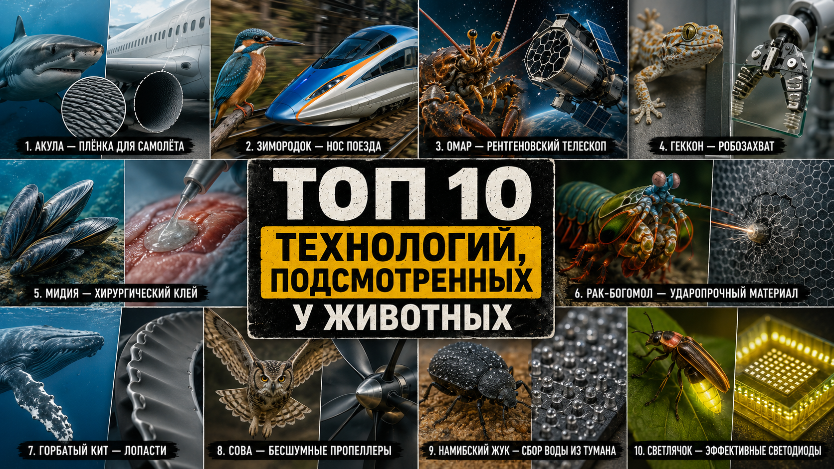 Топ 10 технологий, созданных по подсказкам животных