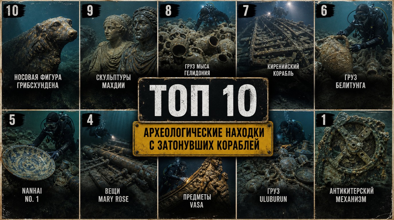 Топ 10 археологических находок с затонувших кораблей