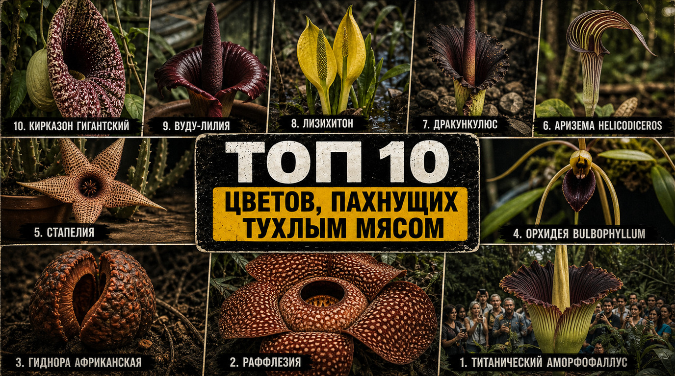 Топ 10 цветов, пахнущих тухлым мясом