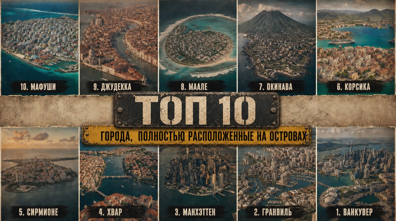 Топ 10 городов, полностью расположенных на островах