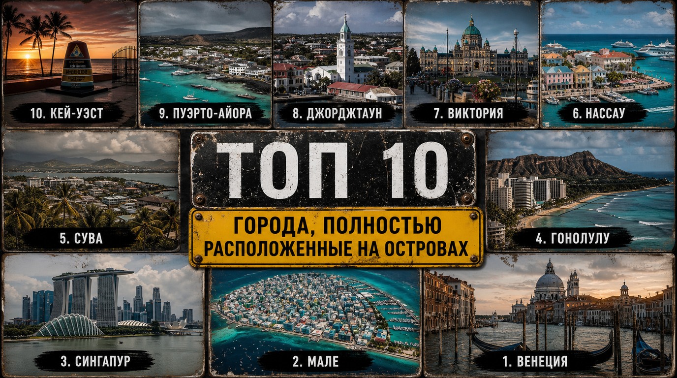 Топ 10 городов, полностью расположенных на островах