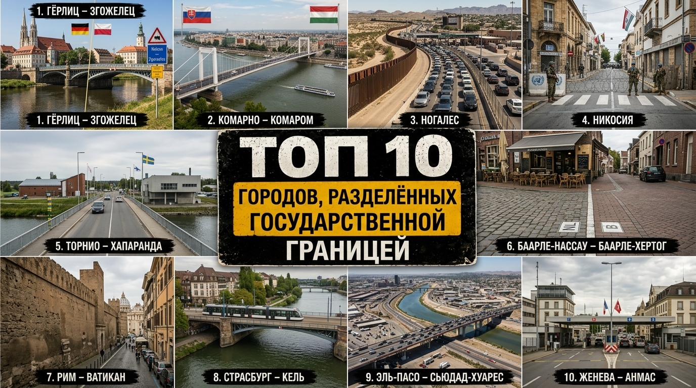 Топ 10 городов, разделённых государственной границей