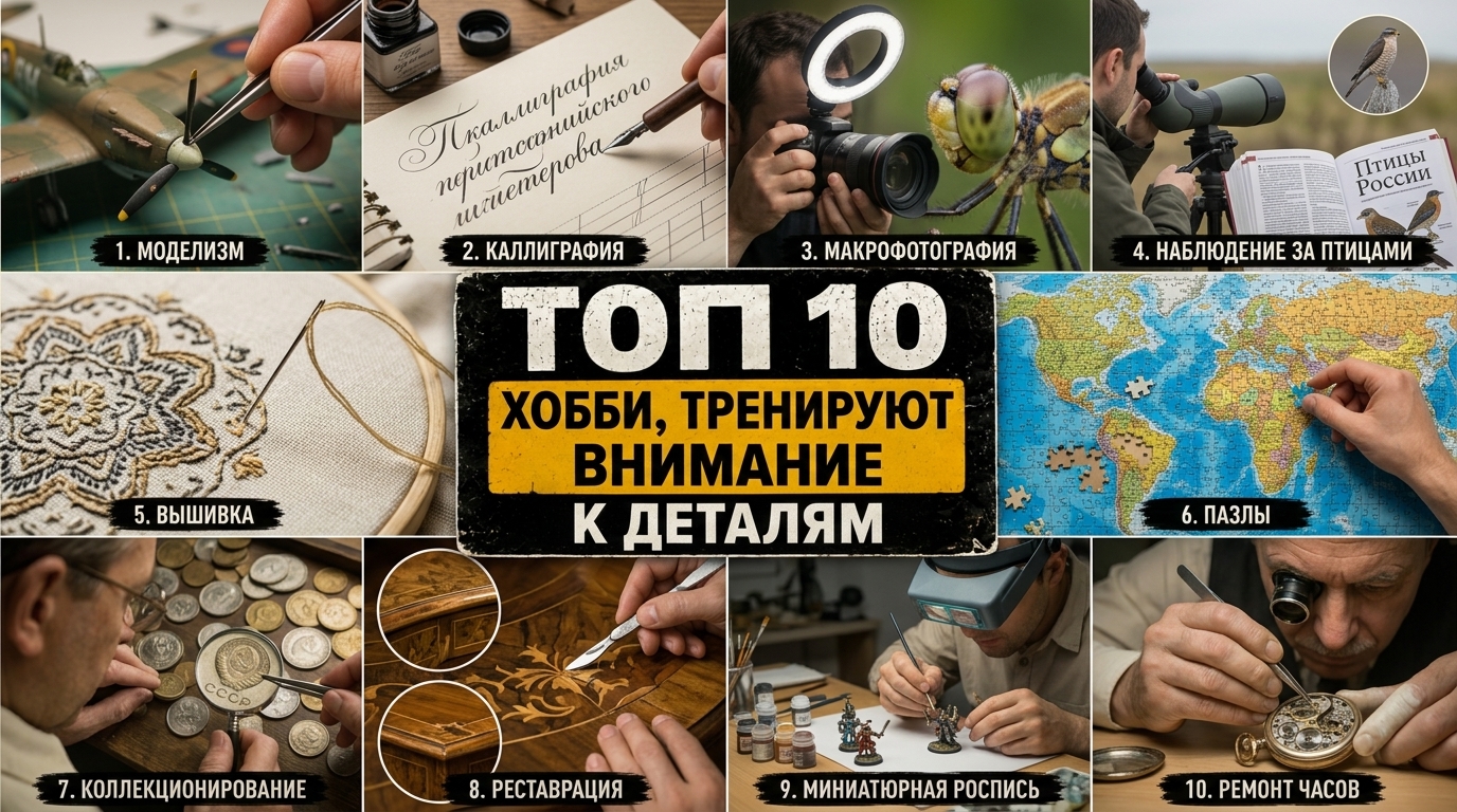 Топ 10 хобби, которые тренируют внимание к деталям
