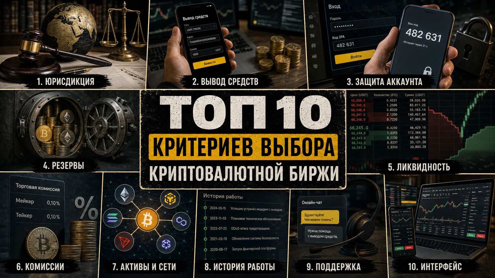 Топ 10 критериев выбора криптовалютной биржи