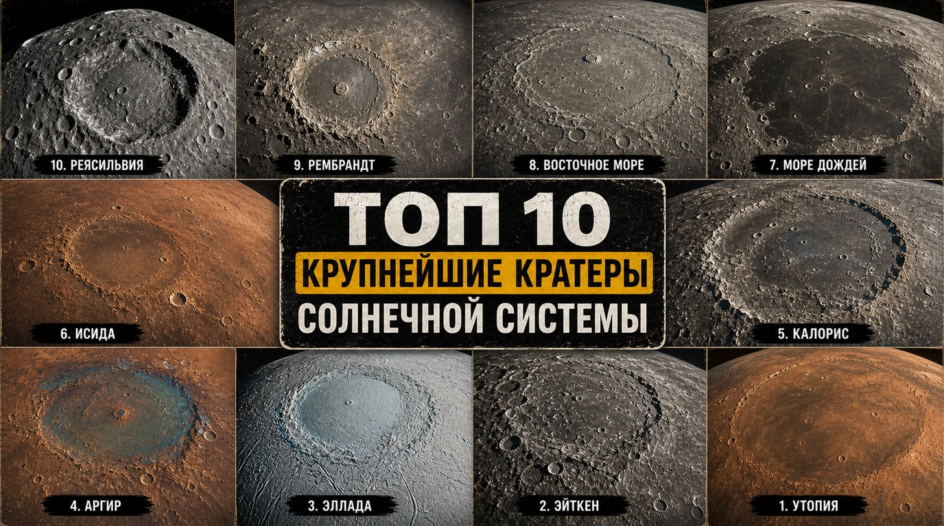 Топ 10 крупнейших кратеров Солнечной системы