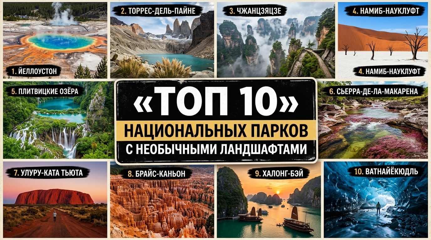 Топ 10 национальных парков с необычными ландшафтами