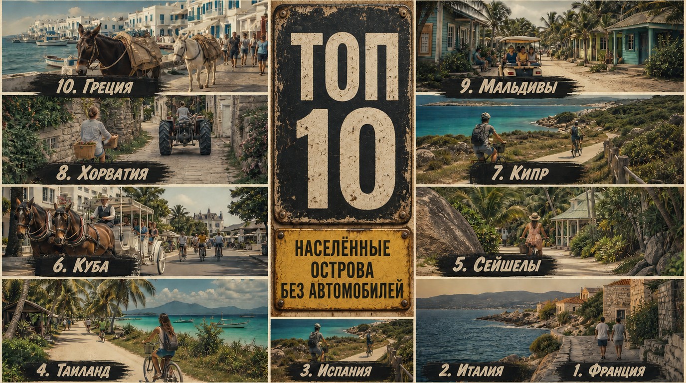 Топ 10 населённых островов без автомобилей