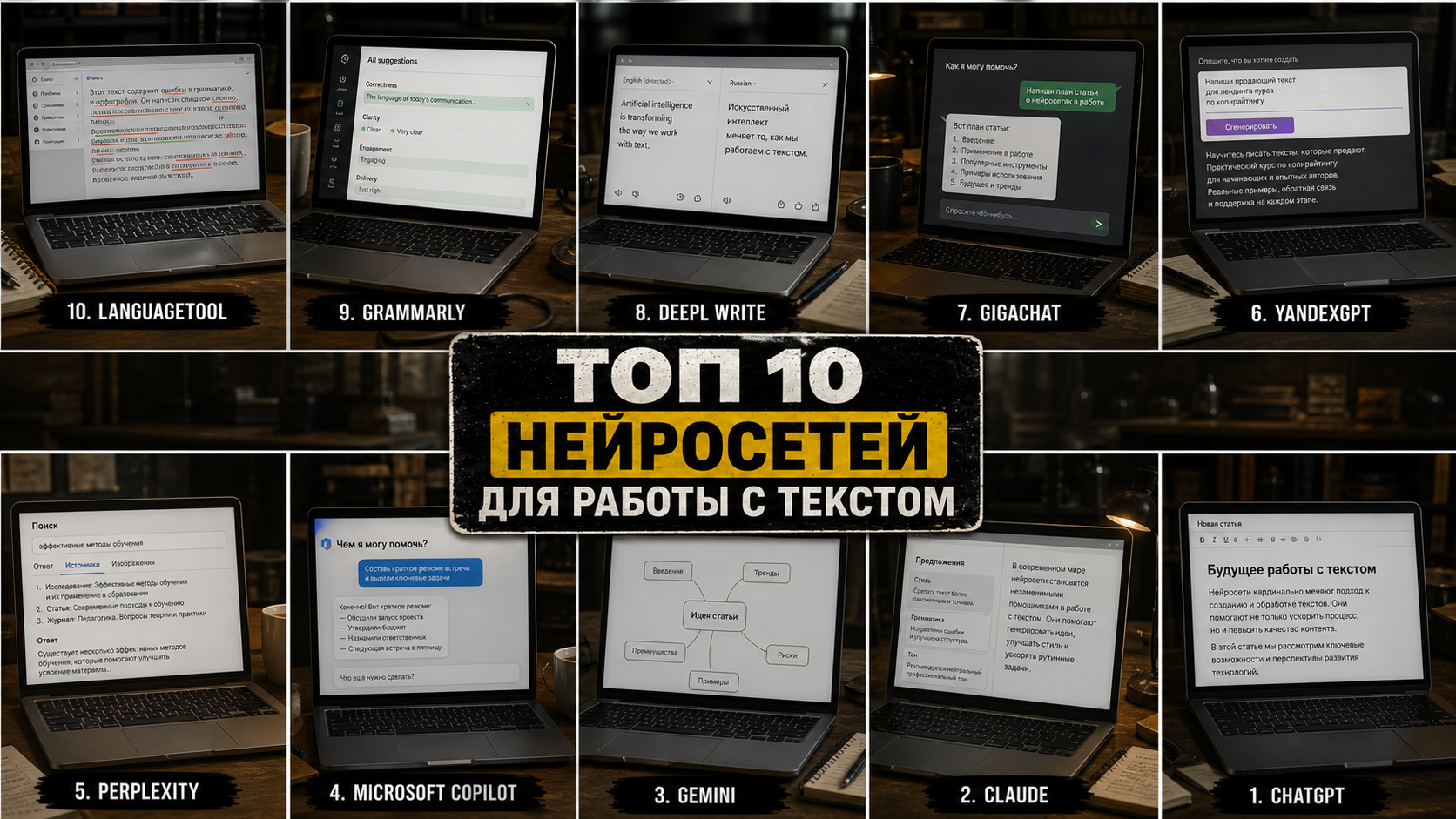 Топ 10 нейросетей для написания и редактирования текста
