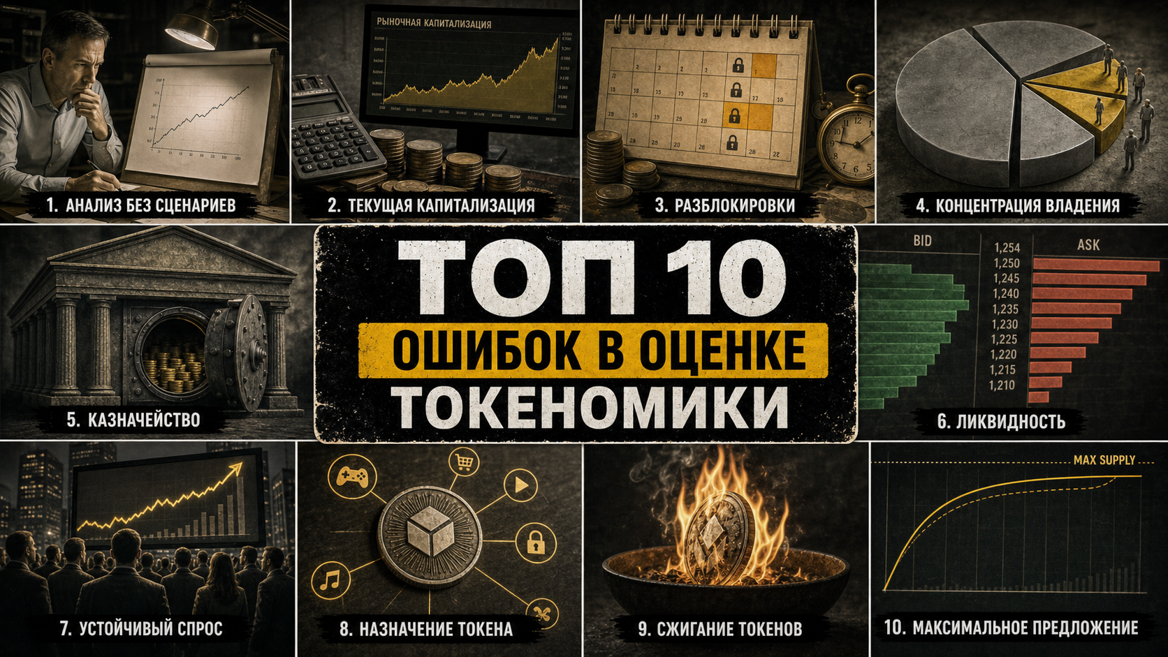 Топ 10 ошибок при оценке токеномики проекта