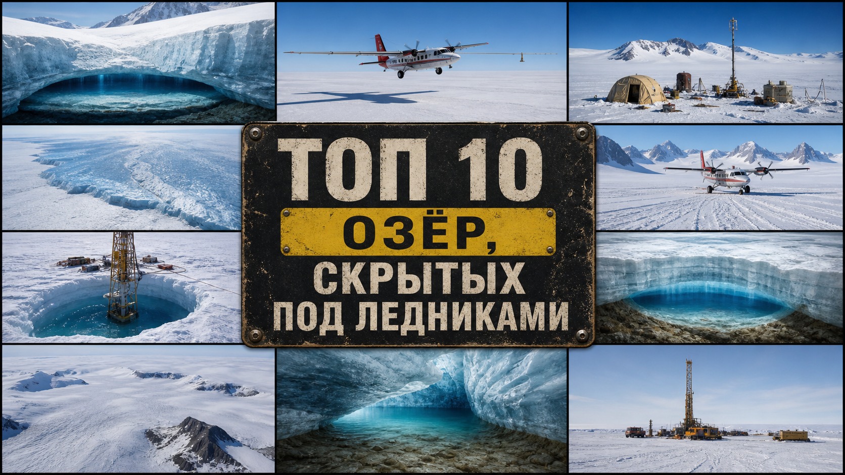 Топ 10 озёр, скрытых под ледниками