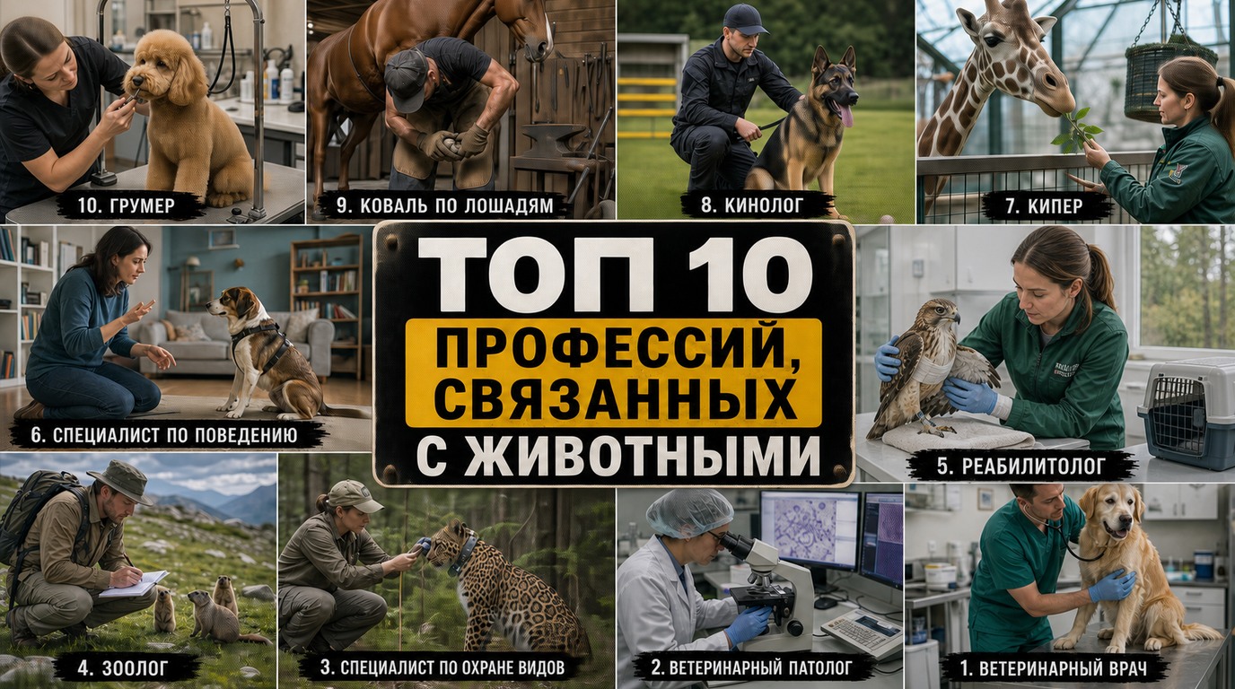 Топ 10 профессий, связанных с животными