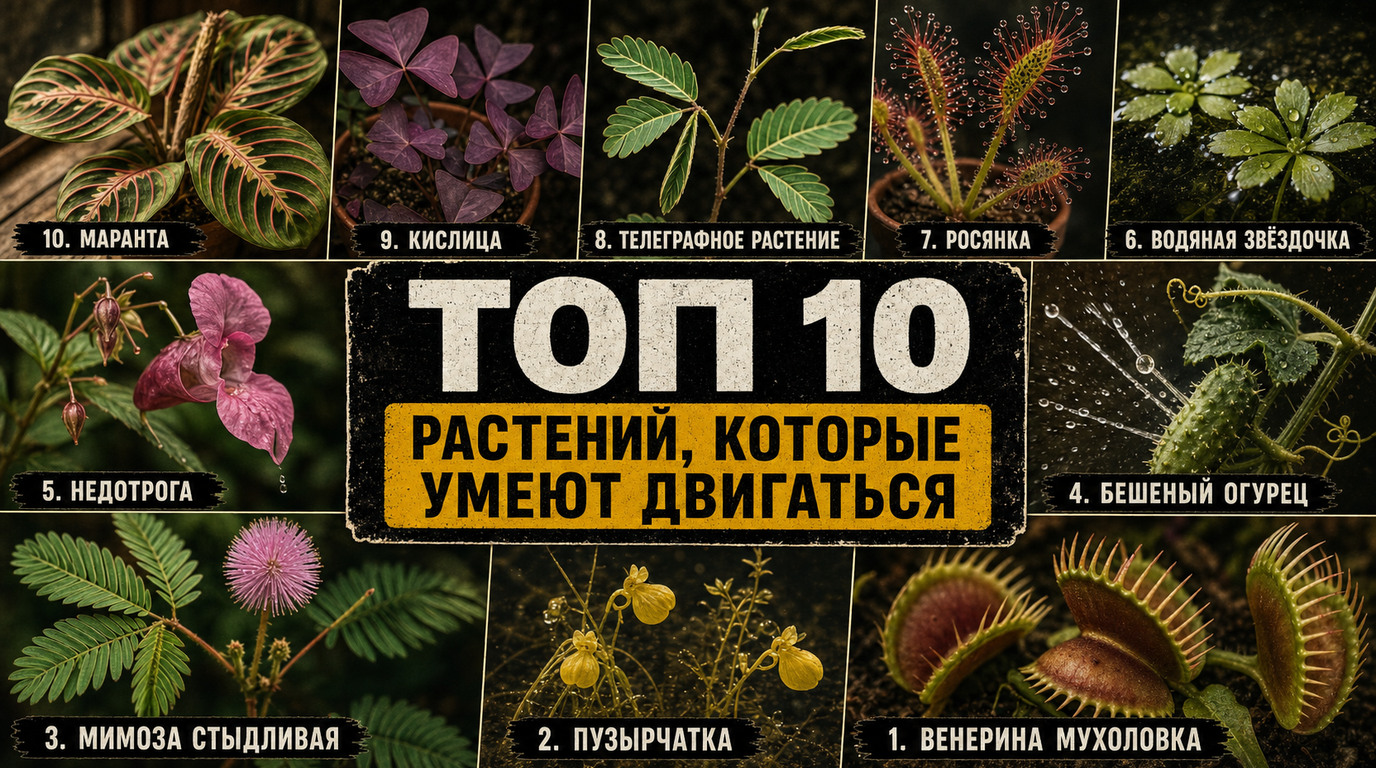 Топ 10 растений, которые умеют двигаться