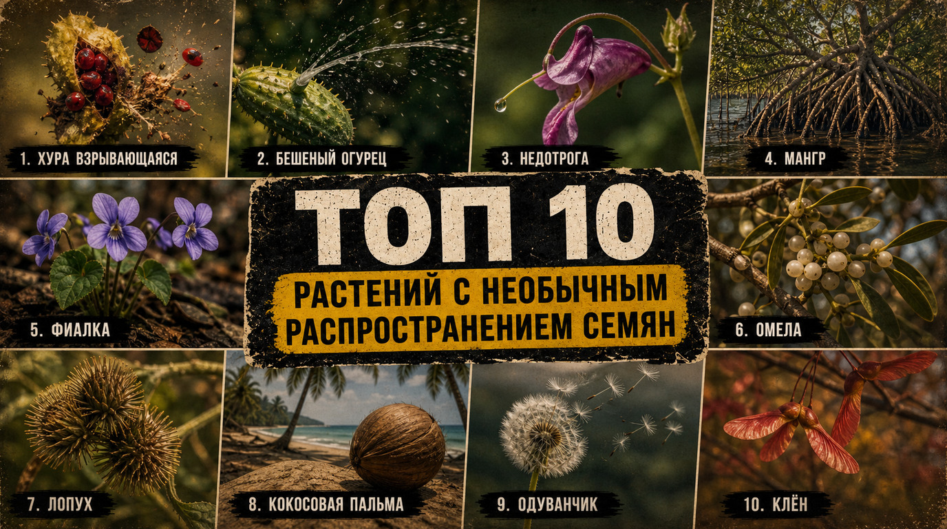 Топ 10 растений с необычными способами распространения семян
