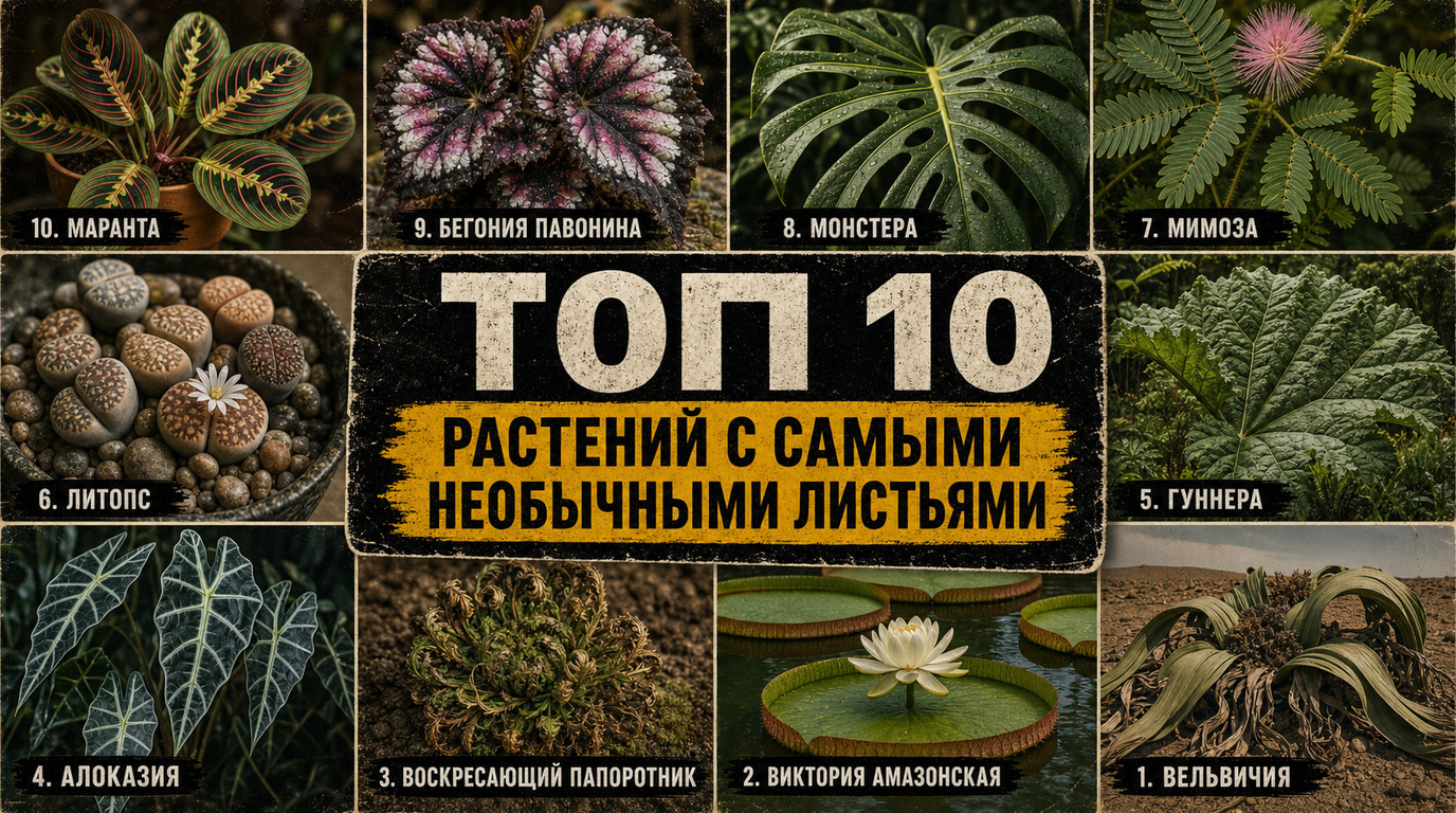 Топ 10 растений с самыми необычными листьями
