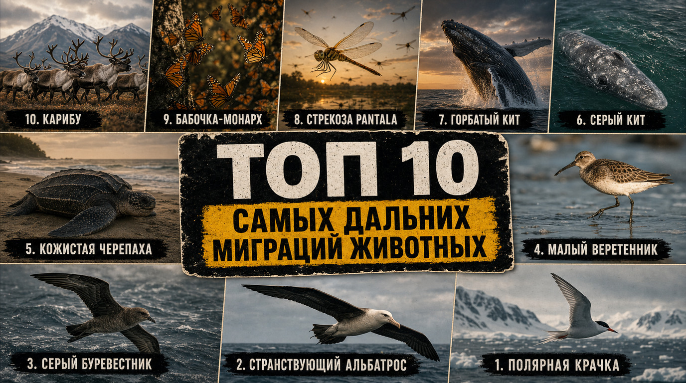 Топ 10 самых дальних миграций животных