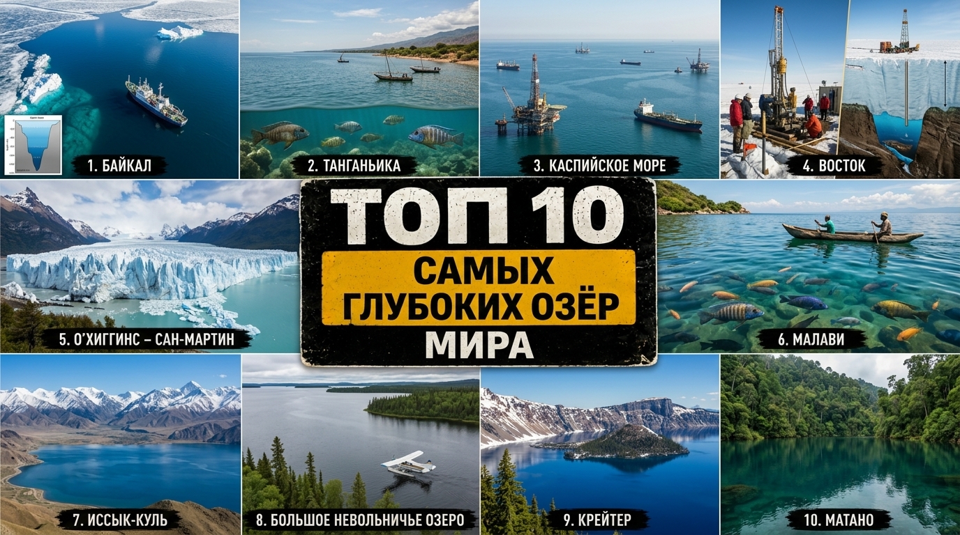 Топ 10 самых глубоких озёр мира