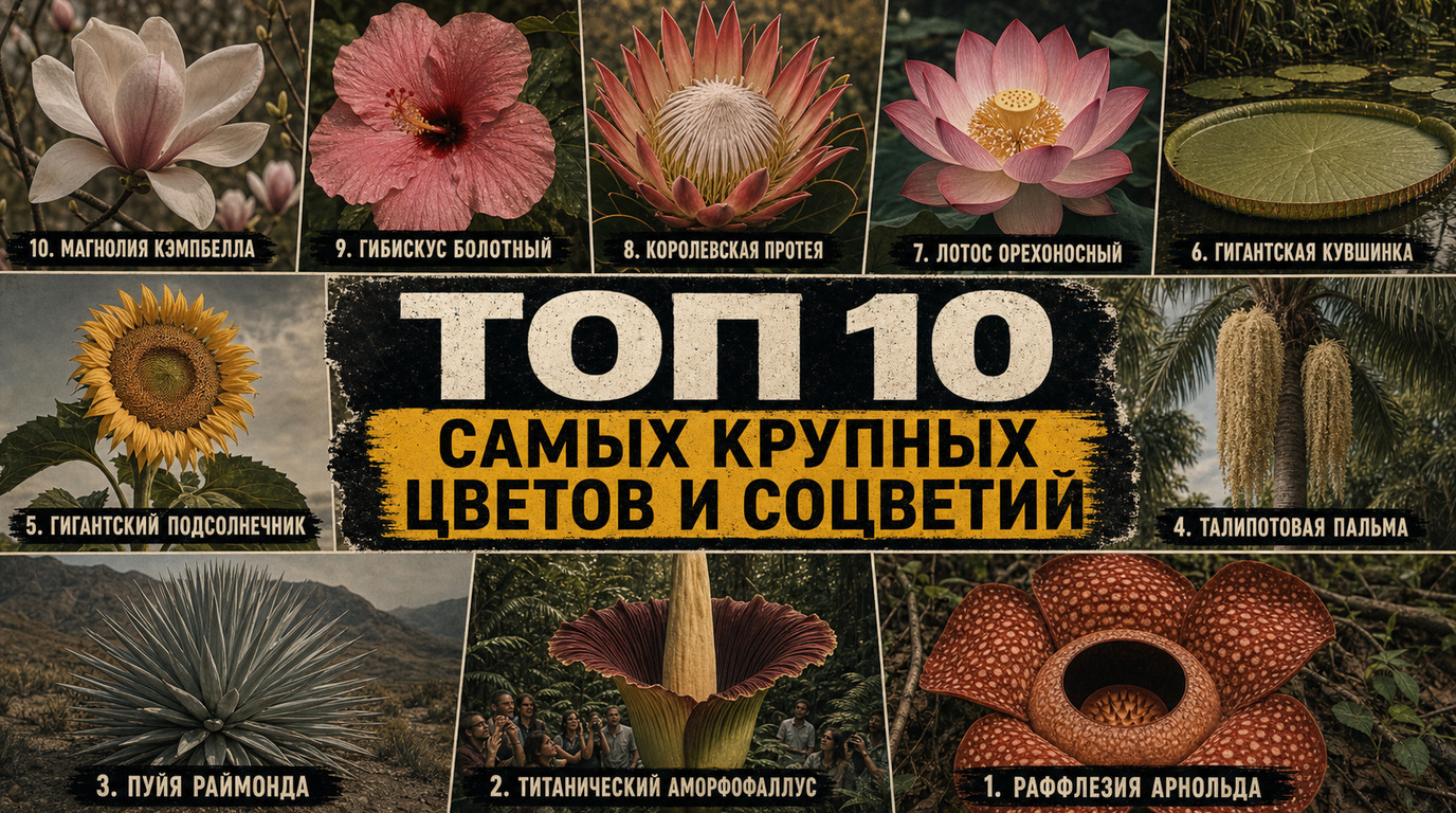 Топ 10 самых крупных одиночных цветов и соцветий