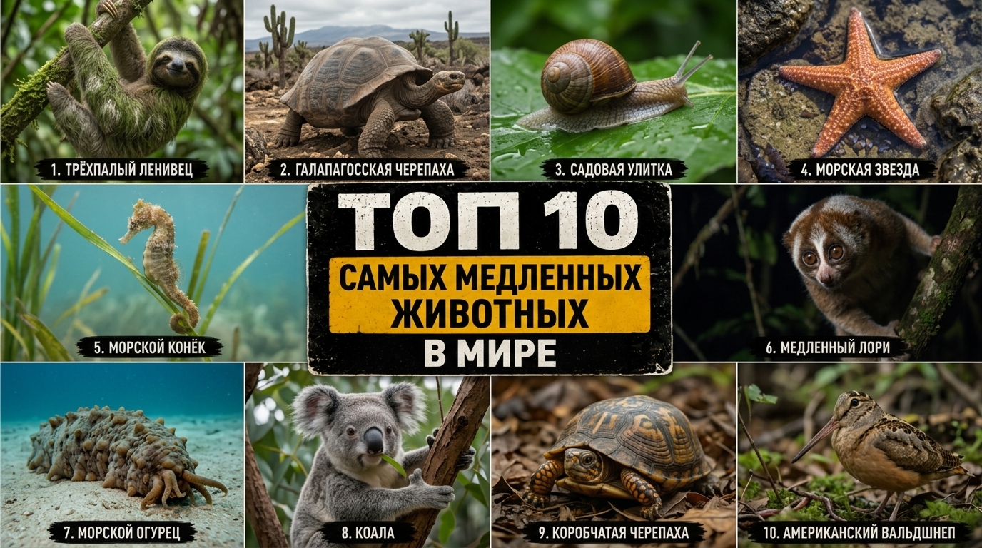 Топ 10 самых медленных животных