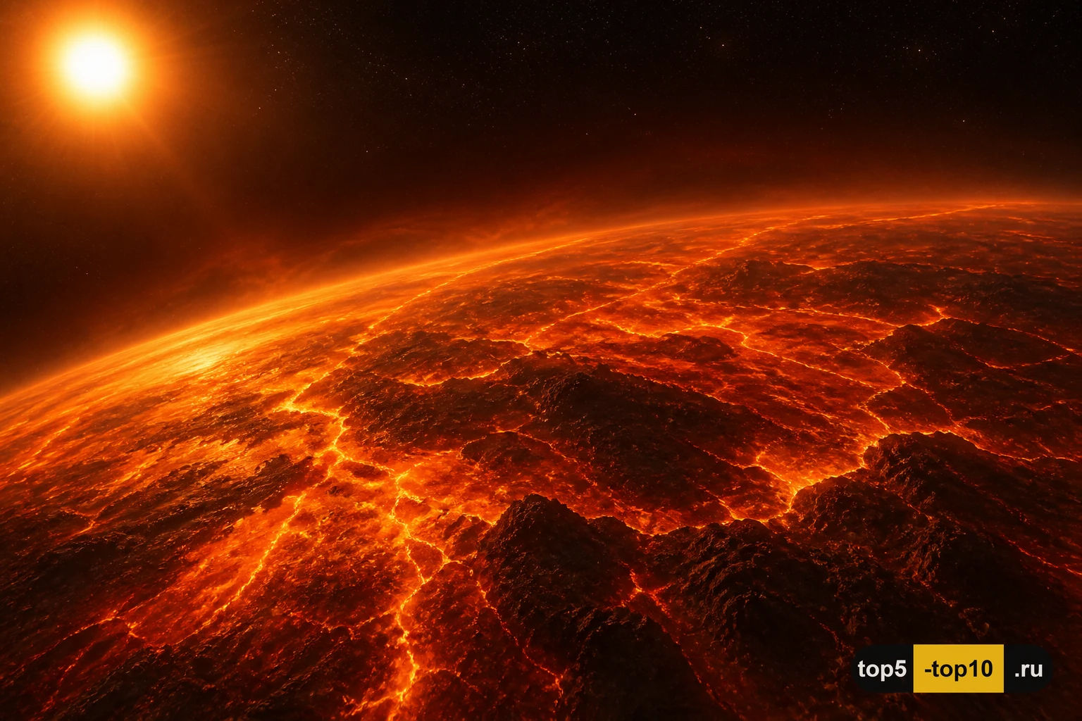 Лавовый океан на дневной стороне 55 Cancri e