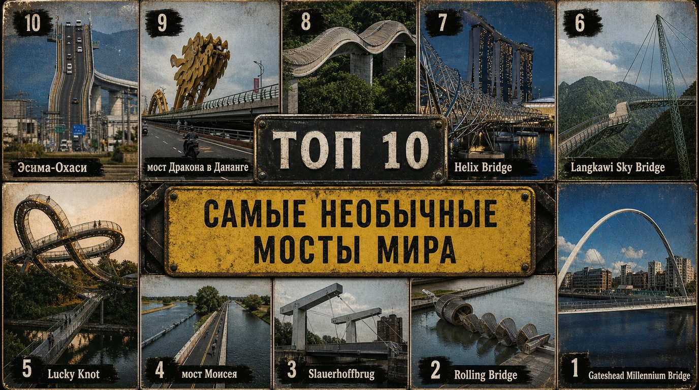 Топ 10 самых необычных мостов мира