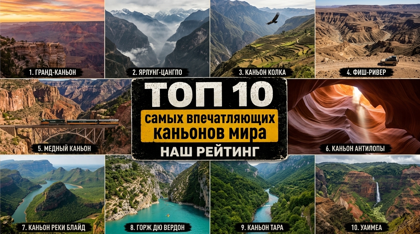 Топ 10 самых впечатляющих каньонов мира