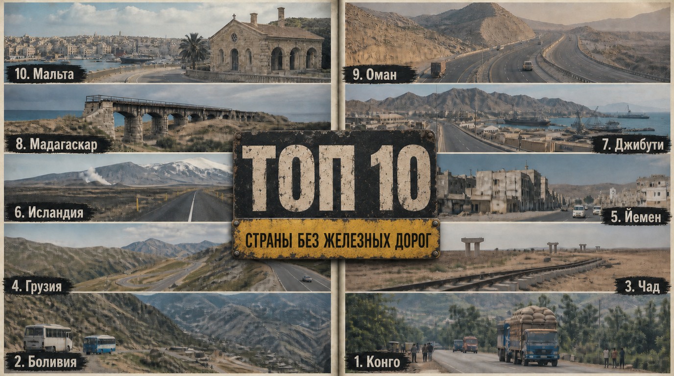 Топ 10 стран без железных дорог