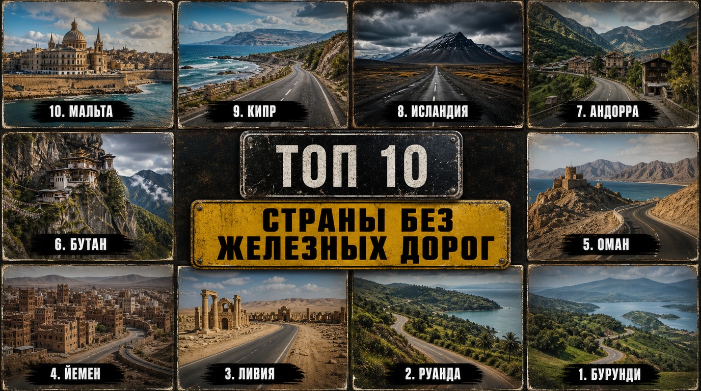 Топ 10 стран без железных дорог