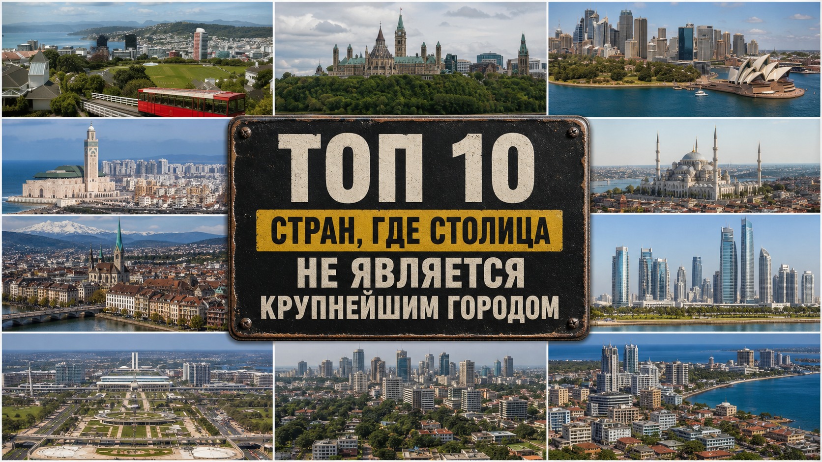 Топ 10 стран, где столица не является крупнейшим городом