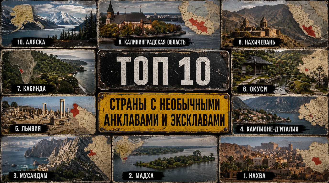 Топ 10 стран с необычными анклавами и эксклавами