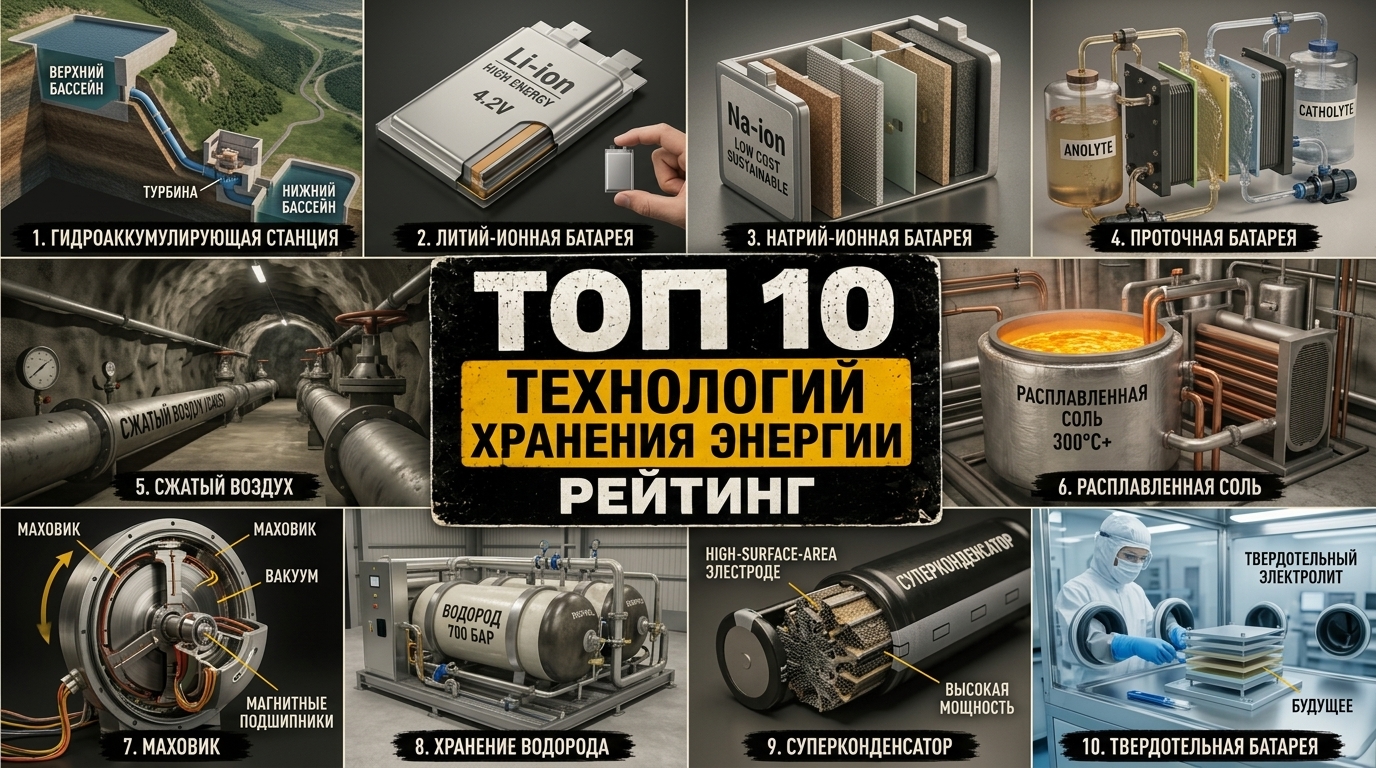Топ 10 технологий хранения энергии