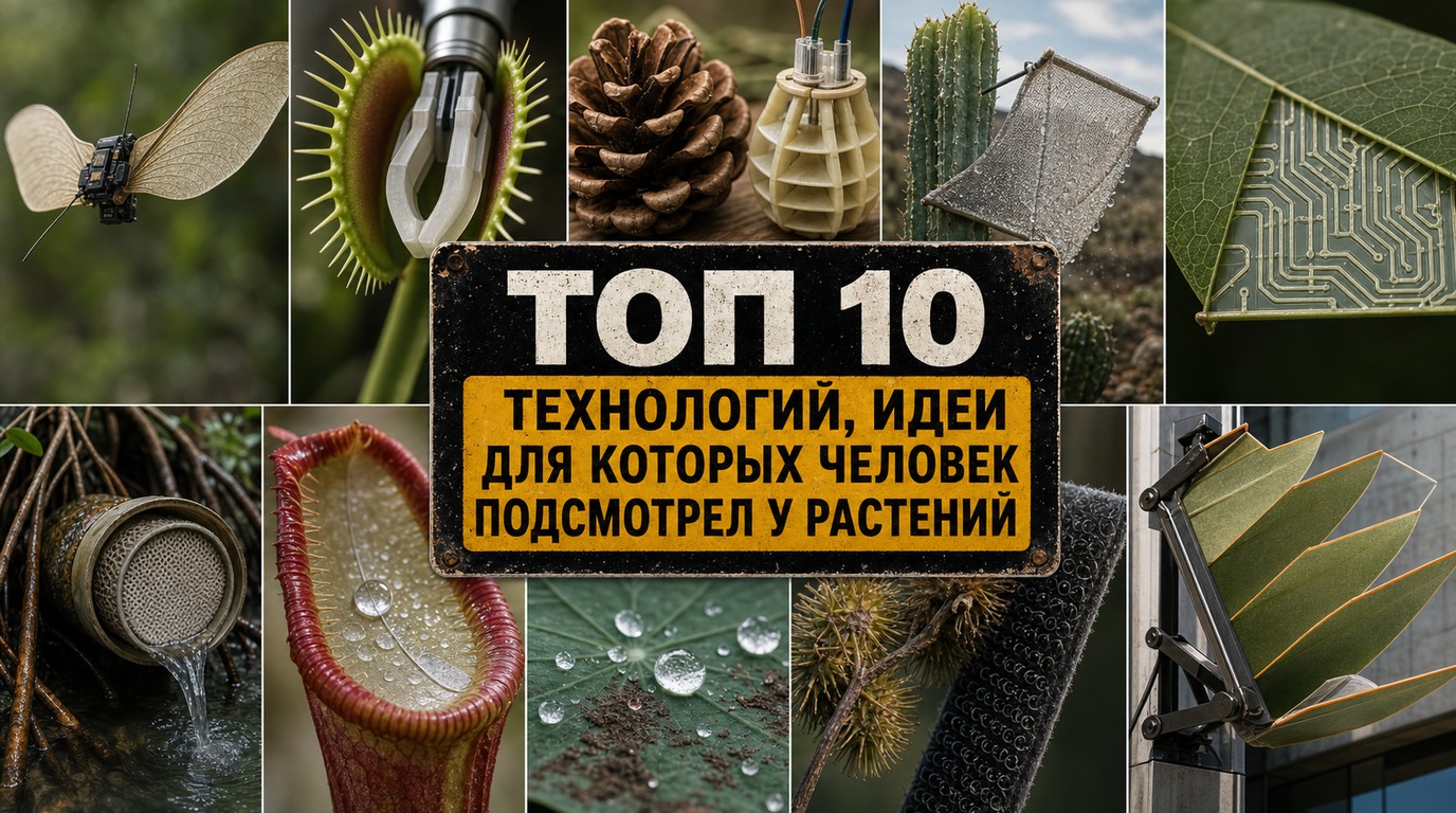 Топ 10 технологий, идеи для которых человек подсмотрел у растений