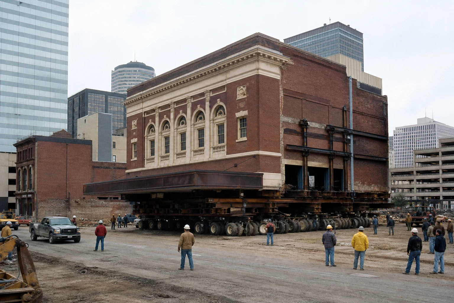 Shubert Theatre на стальных балках и транспортных модулях