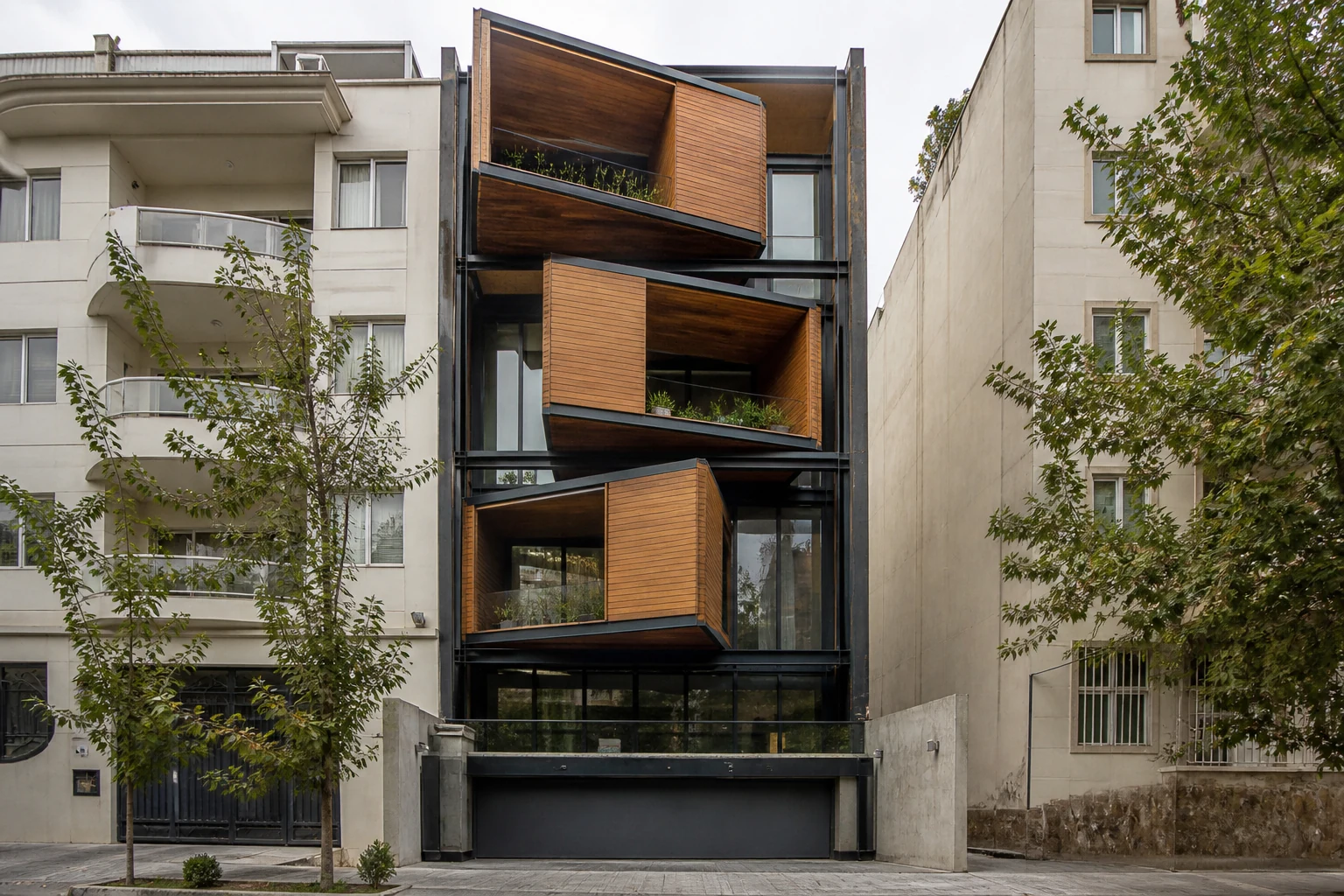 Поворотные комнаты-коробки Sharifi-ha House