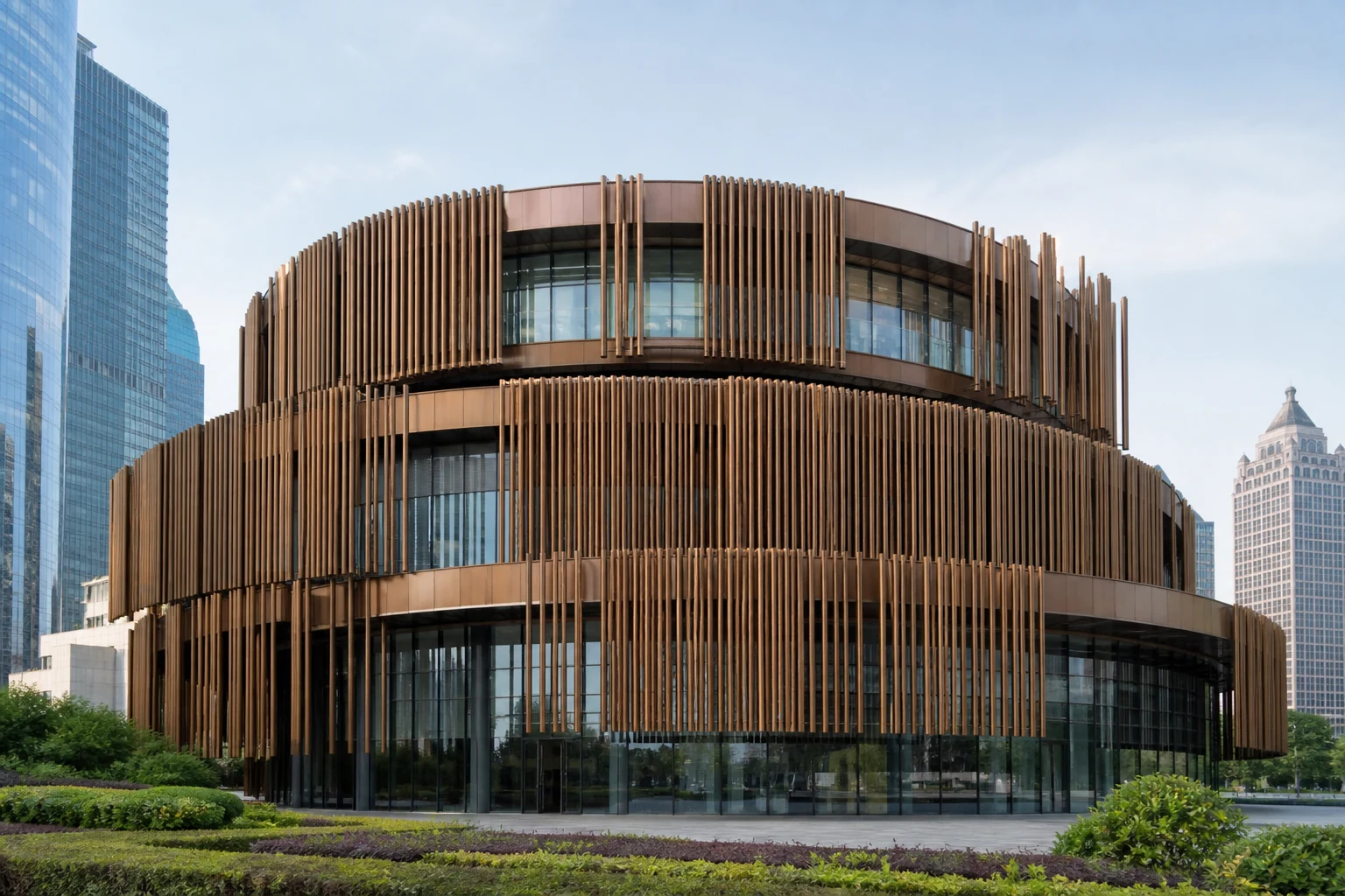 Подвижная бронзовая завеса Bund Finance Center