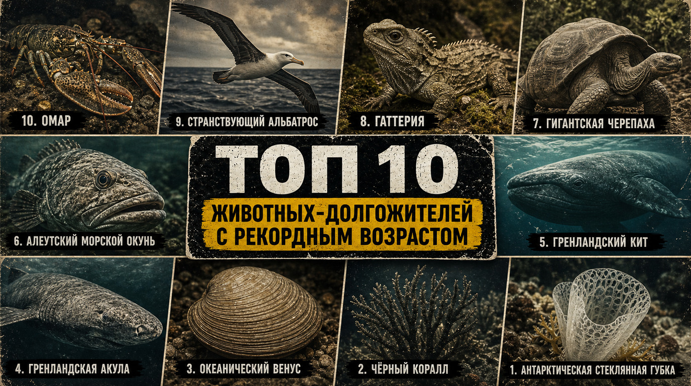 Топ 10 животных-долгожителей с рекордным возрастом