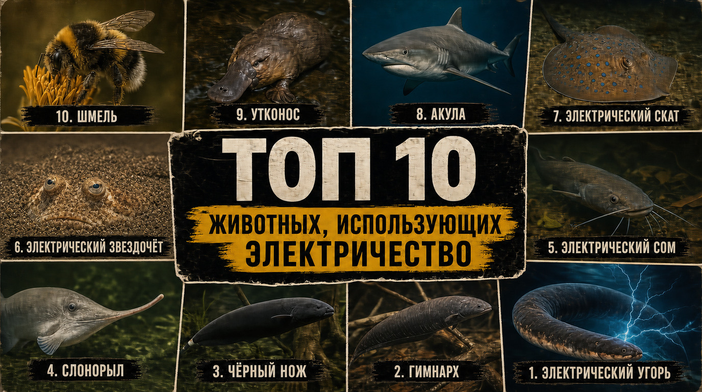 Топ 10 животных, использующих электричество