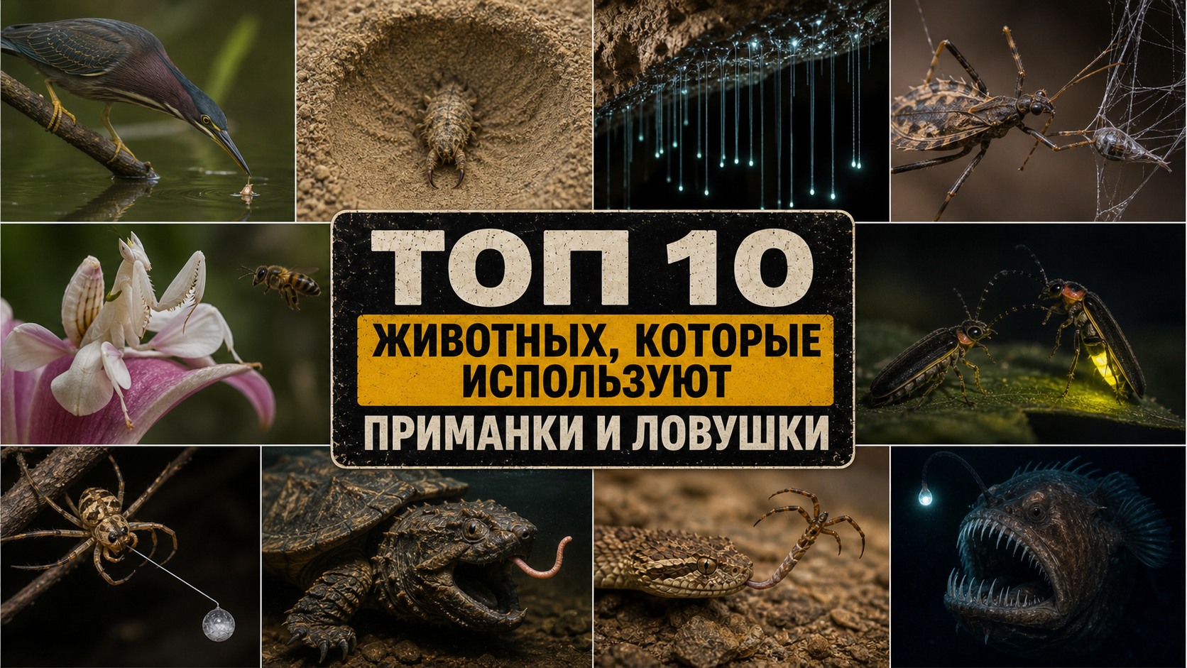 Топ 10 животных, которые используют приманки и ловушки