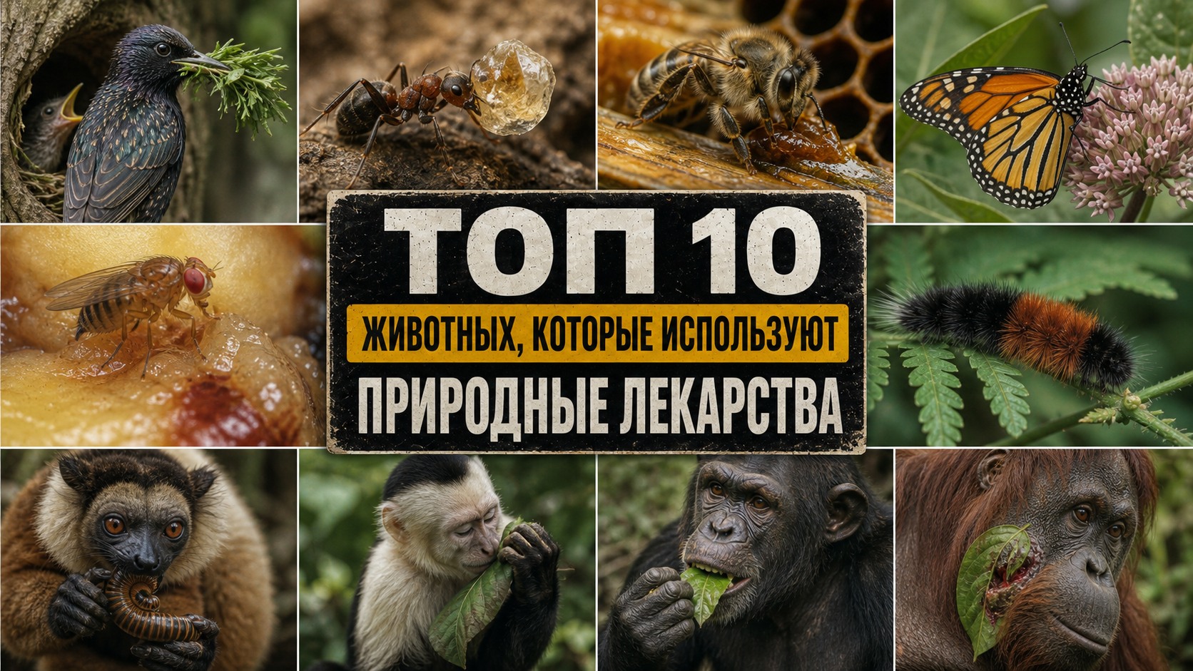 Топ 10 животных, которые используют природные лекарства