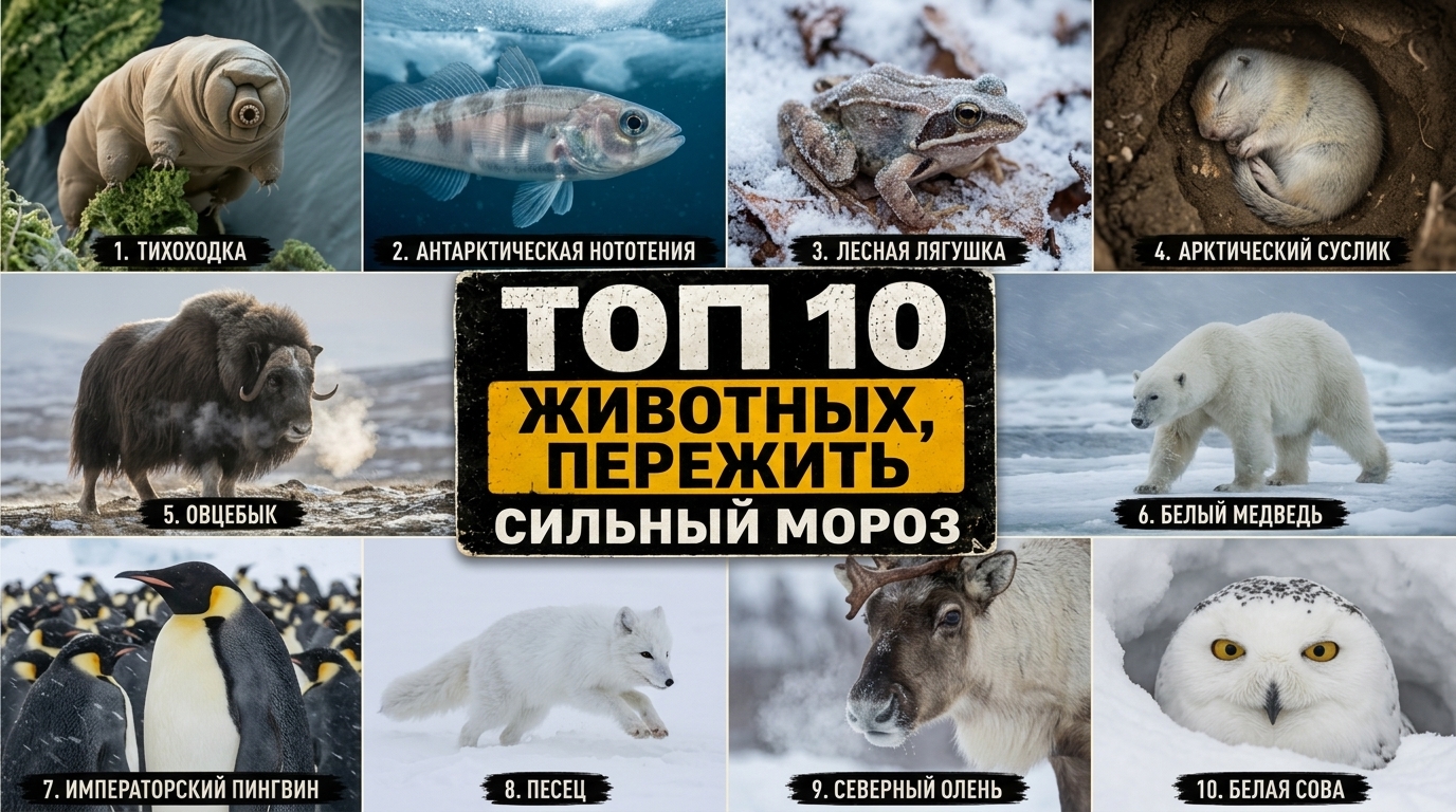 Топ 10 животных, способных пережить сильный мороз