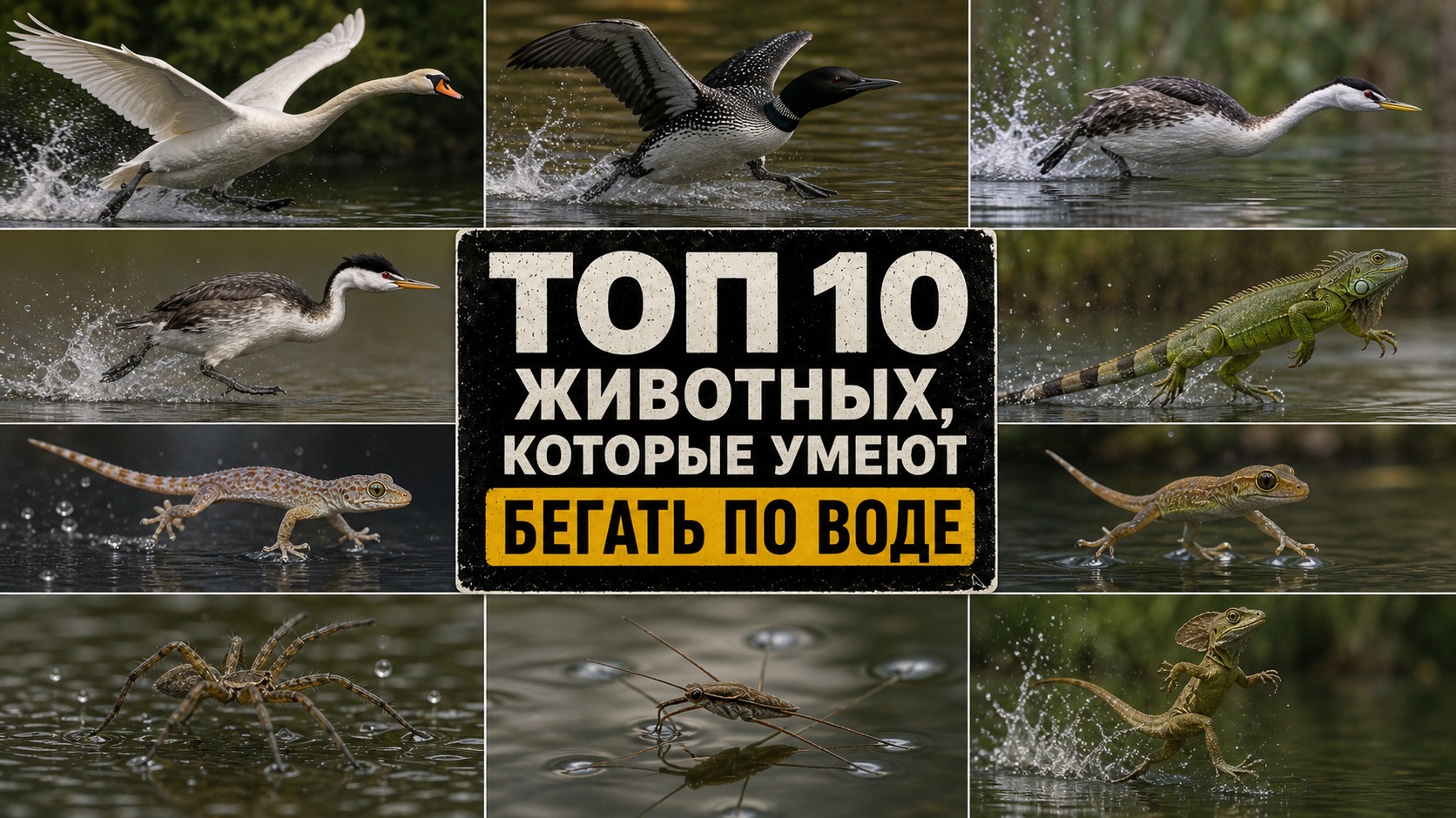 Топ 10 животных, которые умеют бегать по воде