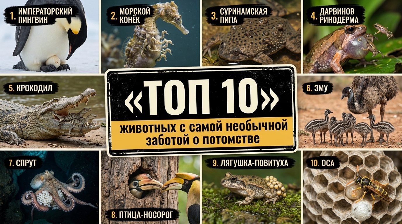 Топ 10 животных с самой необычной заботой о потомстве