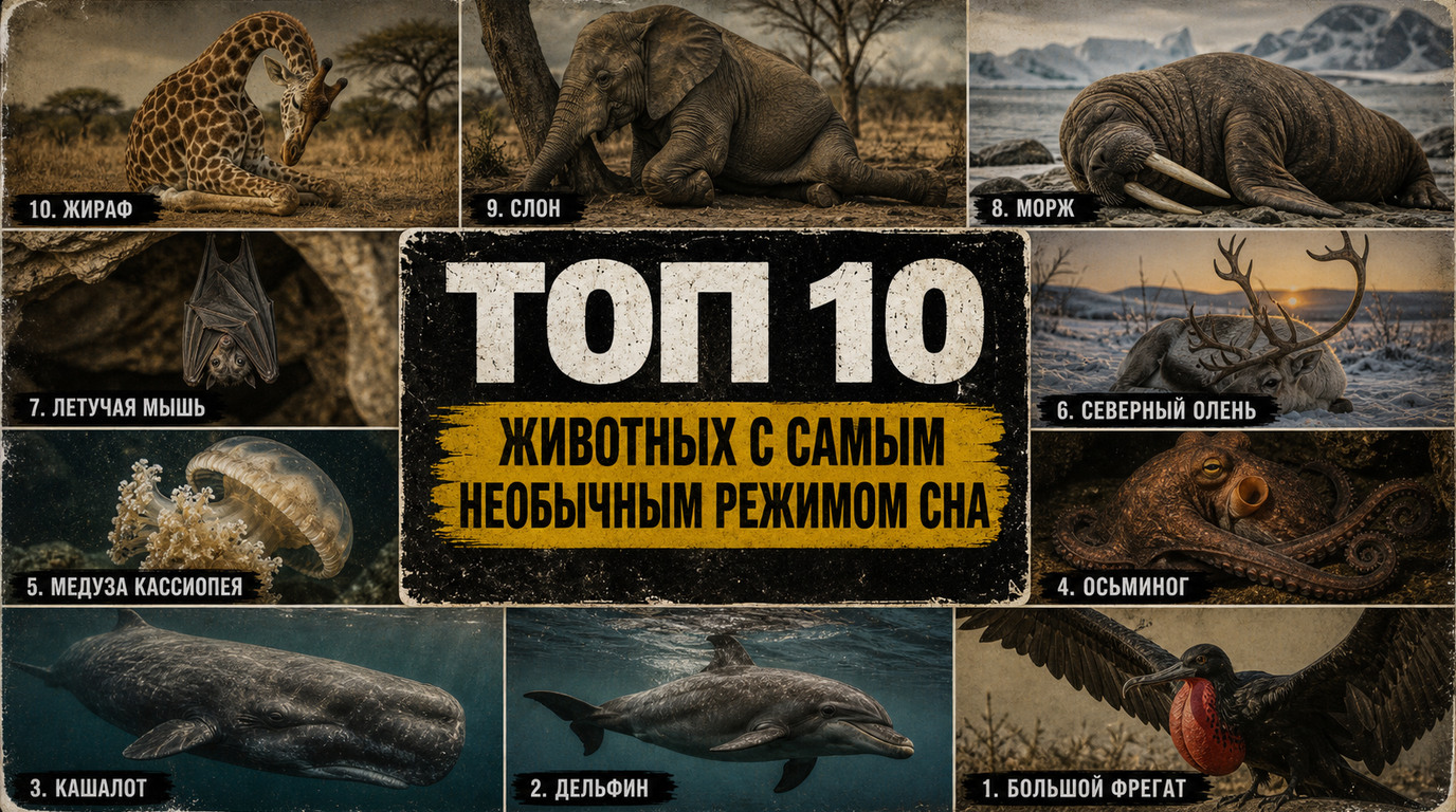 Топ 10 животных с самым необычным режимом сна