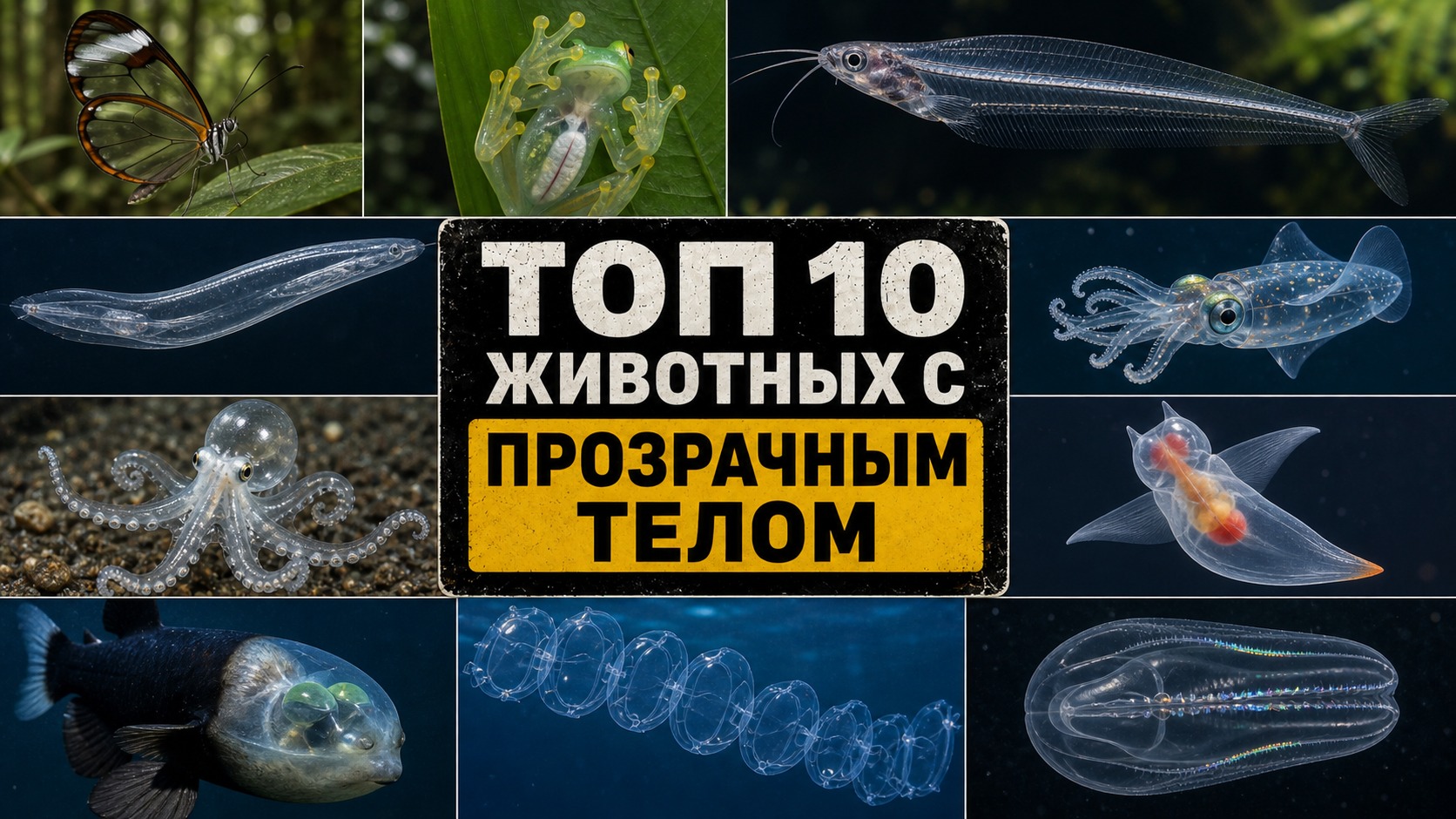 Топ 10 животных с прозрачным телом