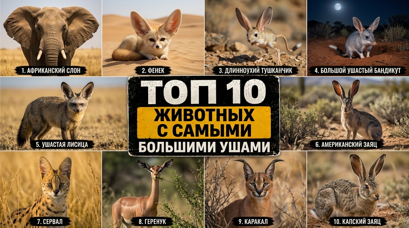 Топ 10 животных с самыми большими ушами