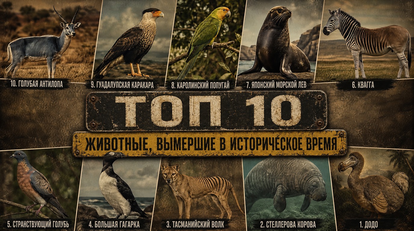 Топ 10 животных, вымерших в историческое время