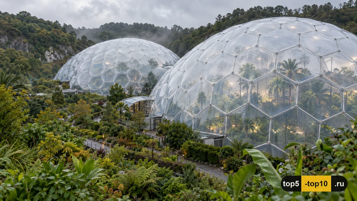 Eden Project Cornwall rainforest Mediterranean biomes geodesic domes
